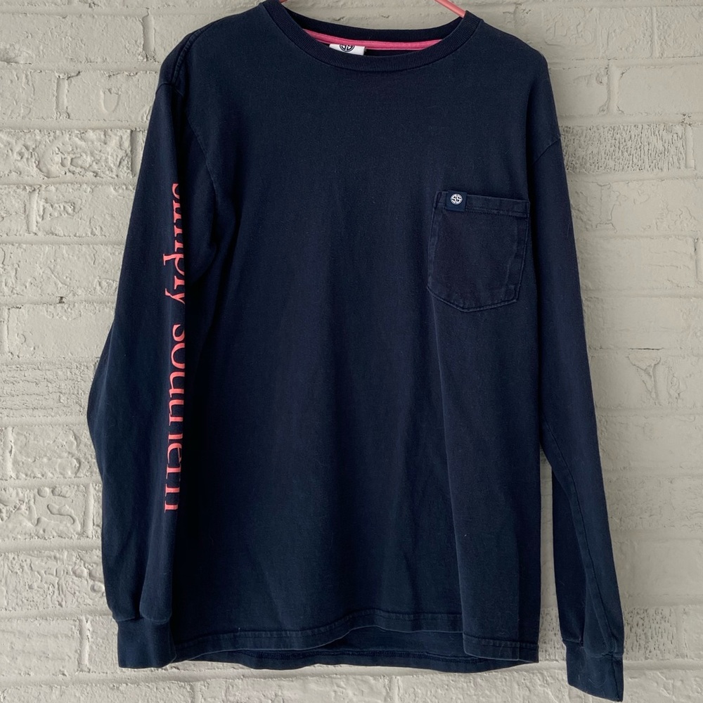 Simple Southern Long Sleeve Navy Blue Tee